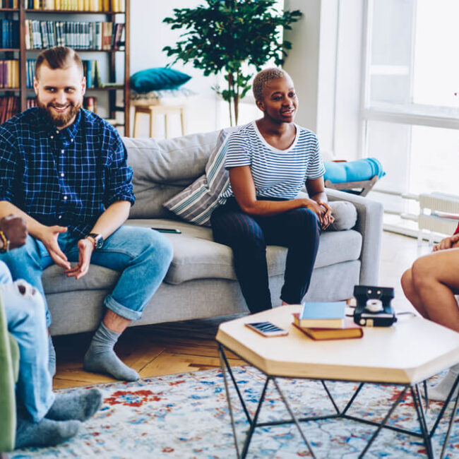 Several Residents of The Bluffs Sober Living and The Last House bonding together