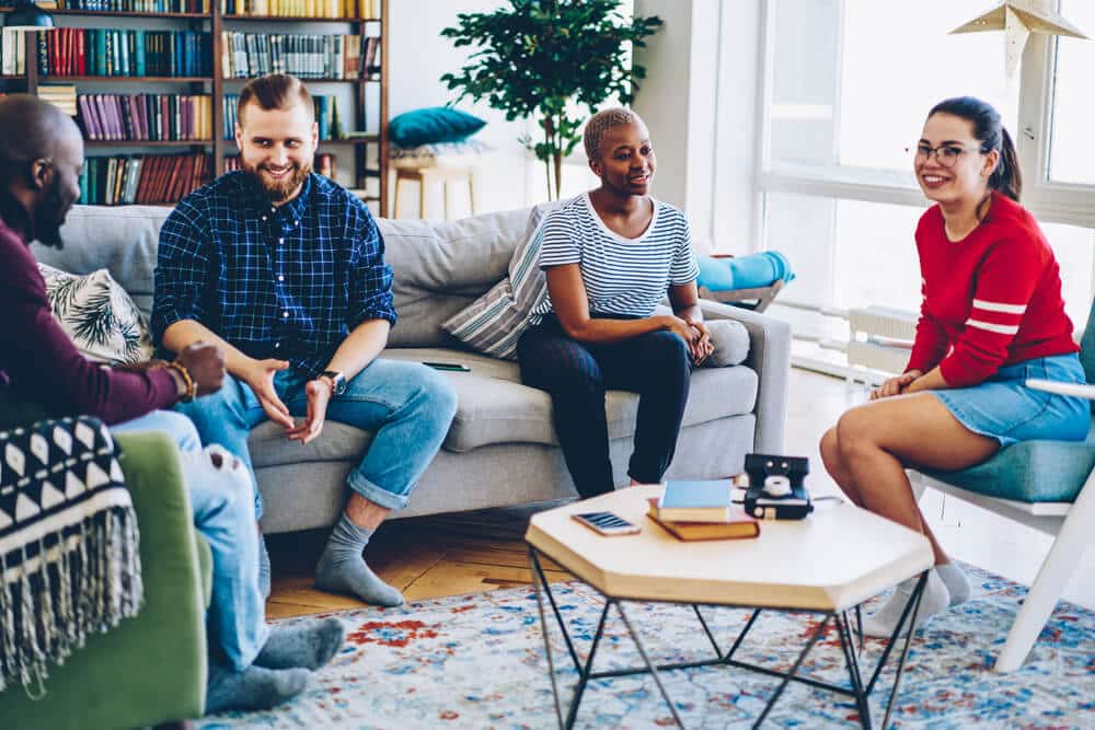 Several Residents of The Bluffs Sober Living and The Last House bonding together